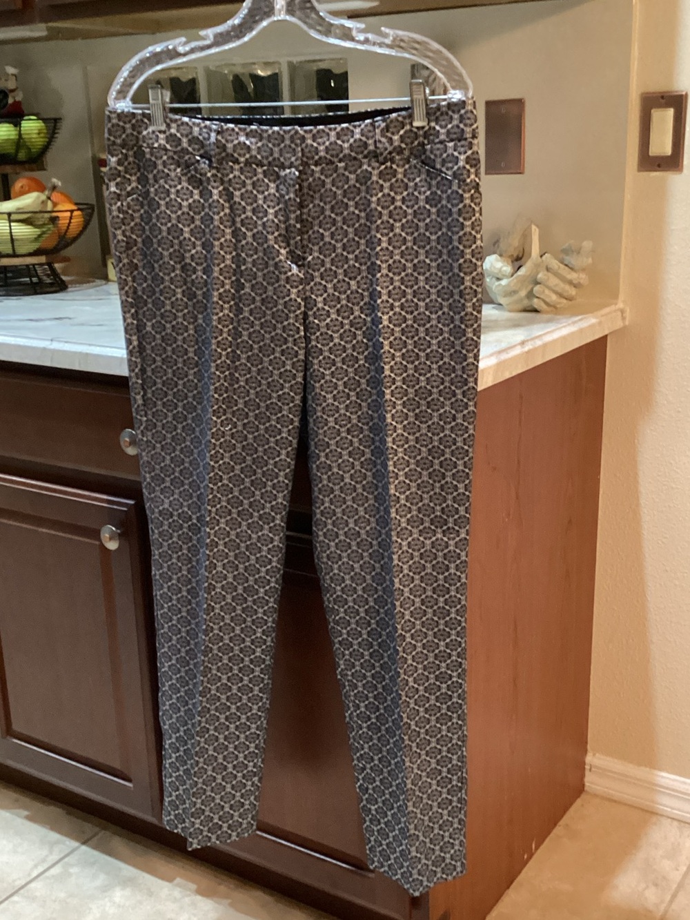 Zac & Rachel Black Patterned Slim Trousers